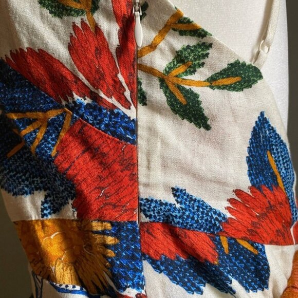 FARM RIO Linen Blend Dress Pineapple Flowers Prinr Size Small NWT - Picture 12 of 16